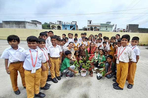 Plantation Day Celebration at Maharishi Vidya Mandir School Maharajpur Jabalpur.